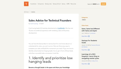 Sales Advice for Technical Founders by Carol Luong
